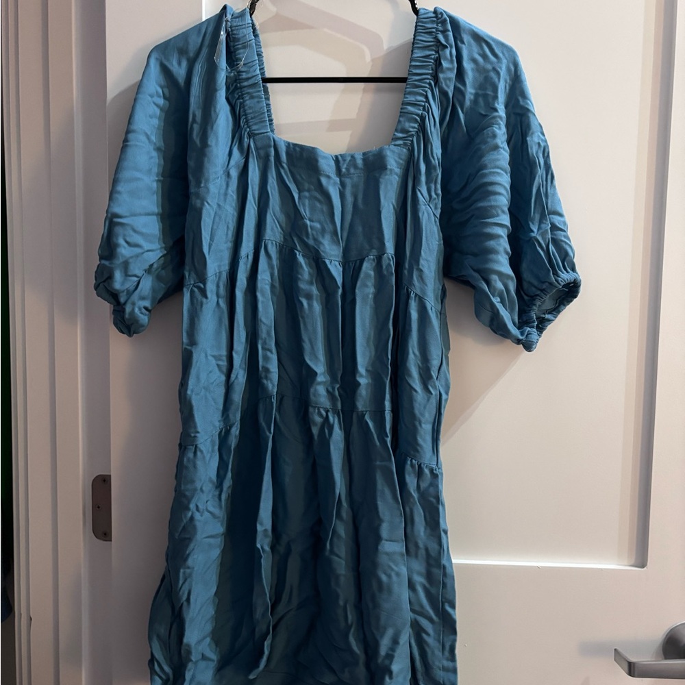 Blue Short Sleeve Dress